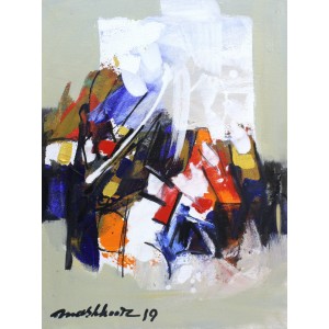 Mashkoor Raza, 12 x 16 Inch, Oil on Canvas, Abstract Painting, AC-MR-275